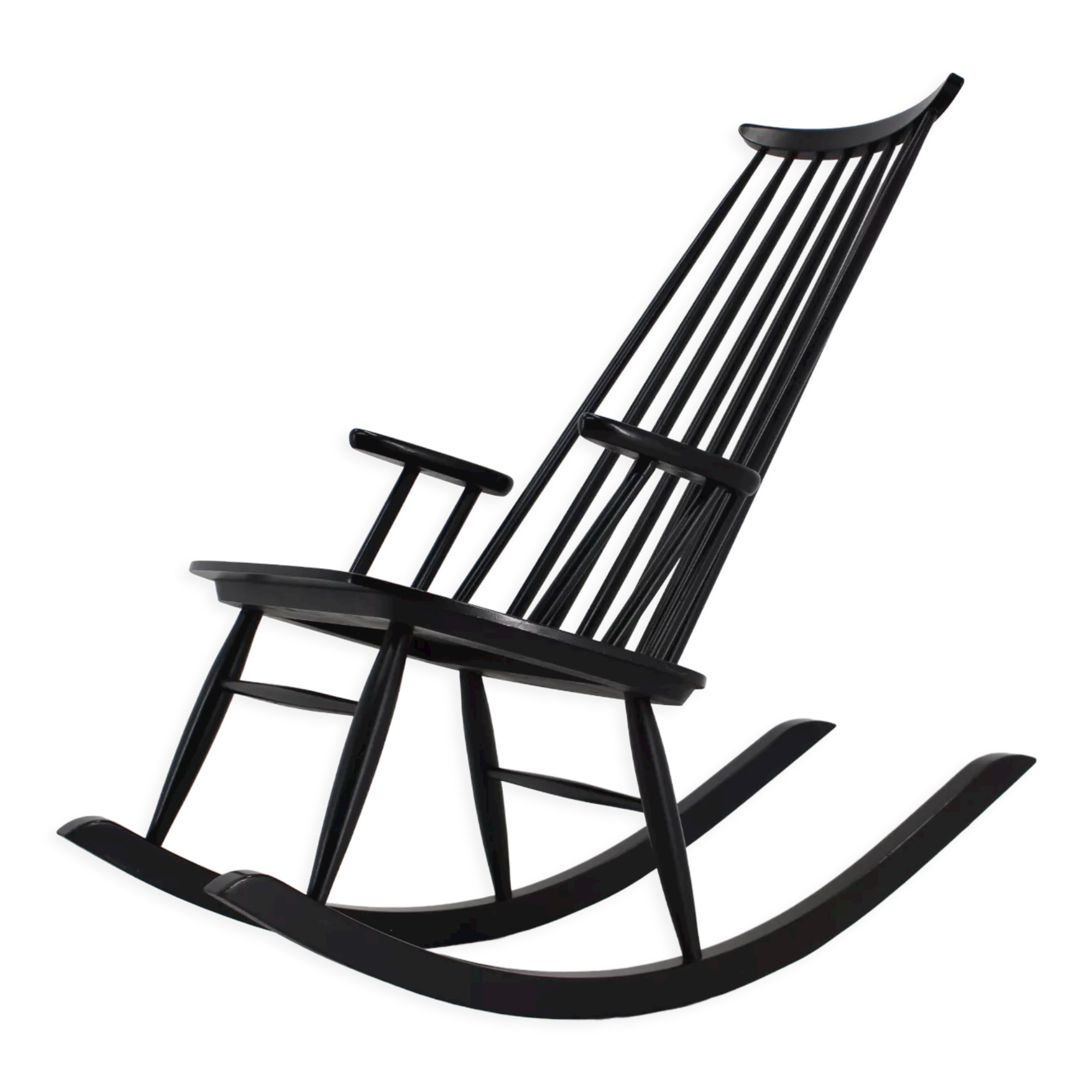 1960s Varjosen Puunjalostus beech rocking chair, Finland