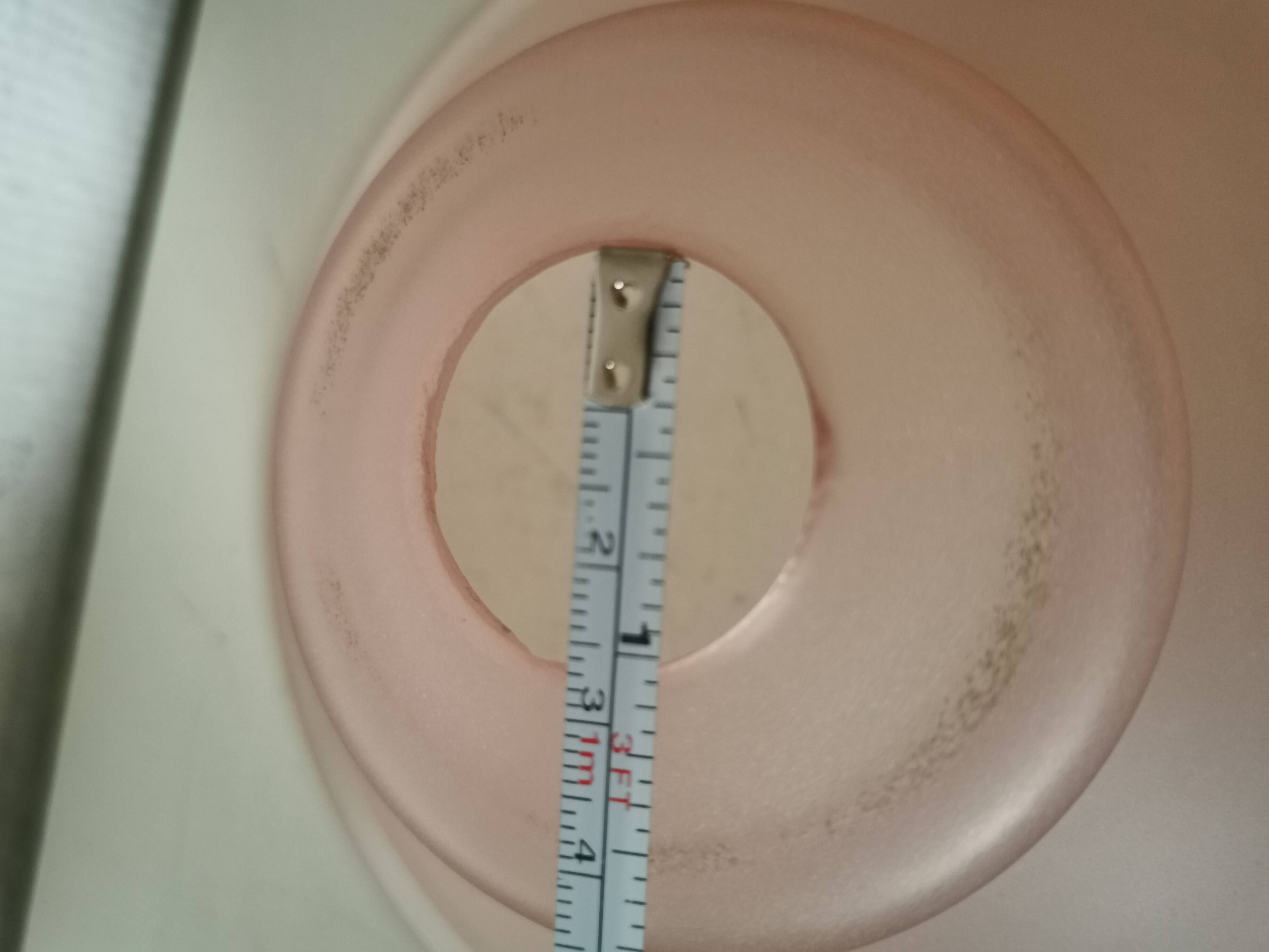 small pink lampshade in pink granite glass from the 50s
