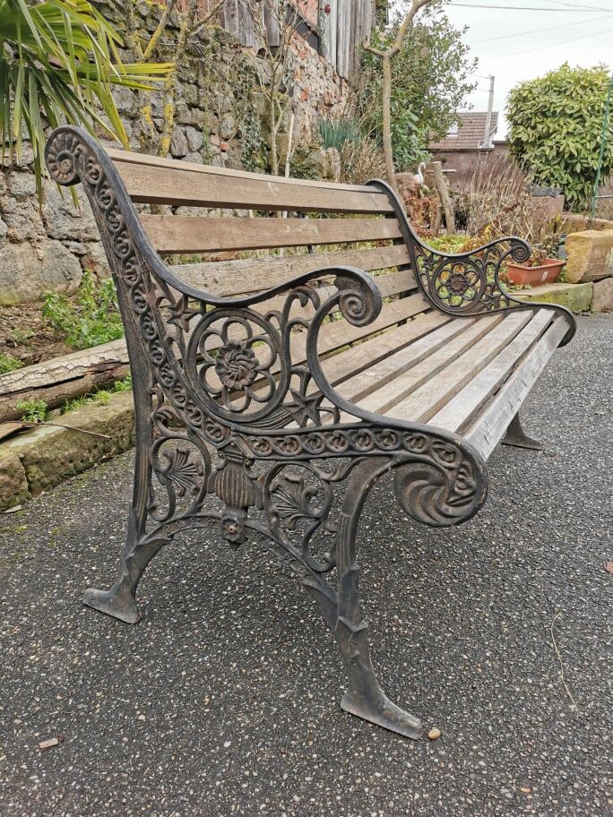 Cast iron garden bench