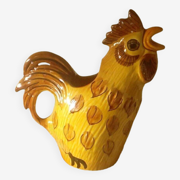 Vintage earthenware rooster pitcher