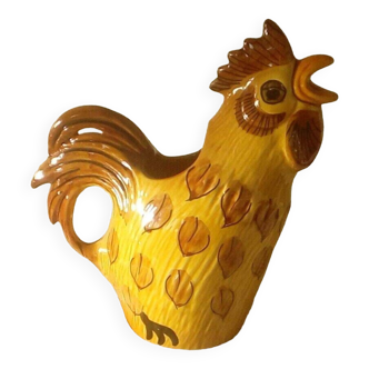 Vintage earthenware rooster pitcher