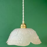 Suspension abat-jour vintage en verre dépoli