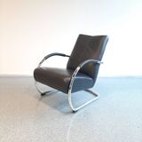 Pair of tubular armchairs