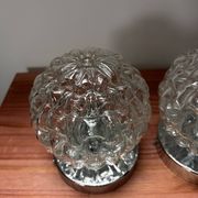 Pair of vintage glass globe chrome wall lights
