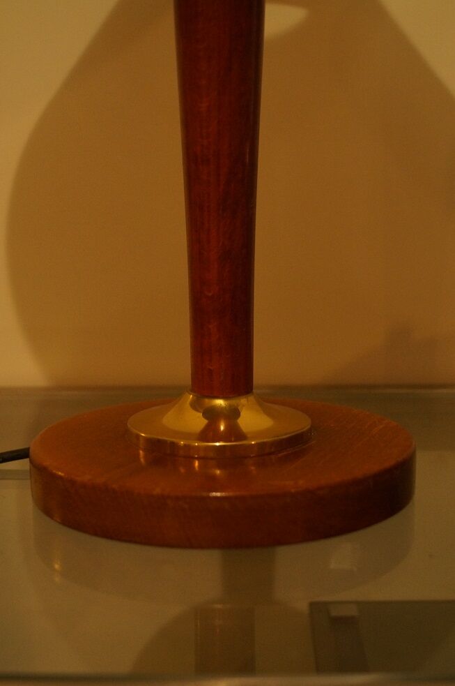 Lamp wood and brass 1960