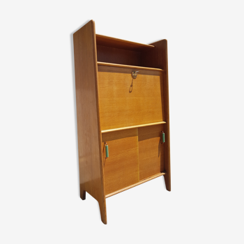 Bureau secrétaire chêne vintage 1950