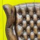 Fauteuil inclinable chesterfield vintage fait main marron