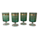 4 red wine glasses with emerald green stem and gold rim Luminarc