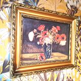 Painting jack watercolor still life france 1938 bouquet of anemones