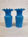 Paire de vases en opaline bleu