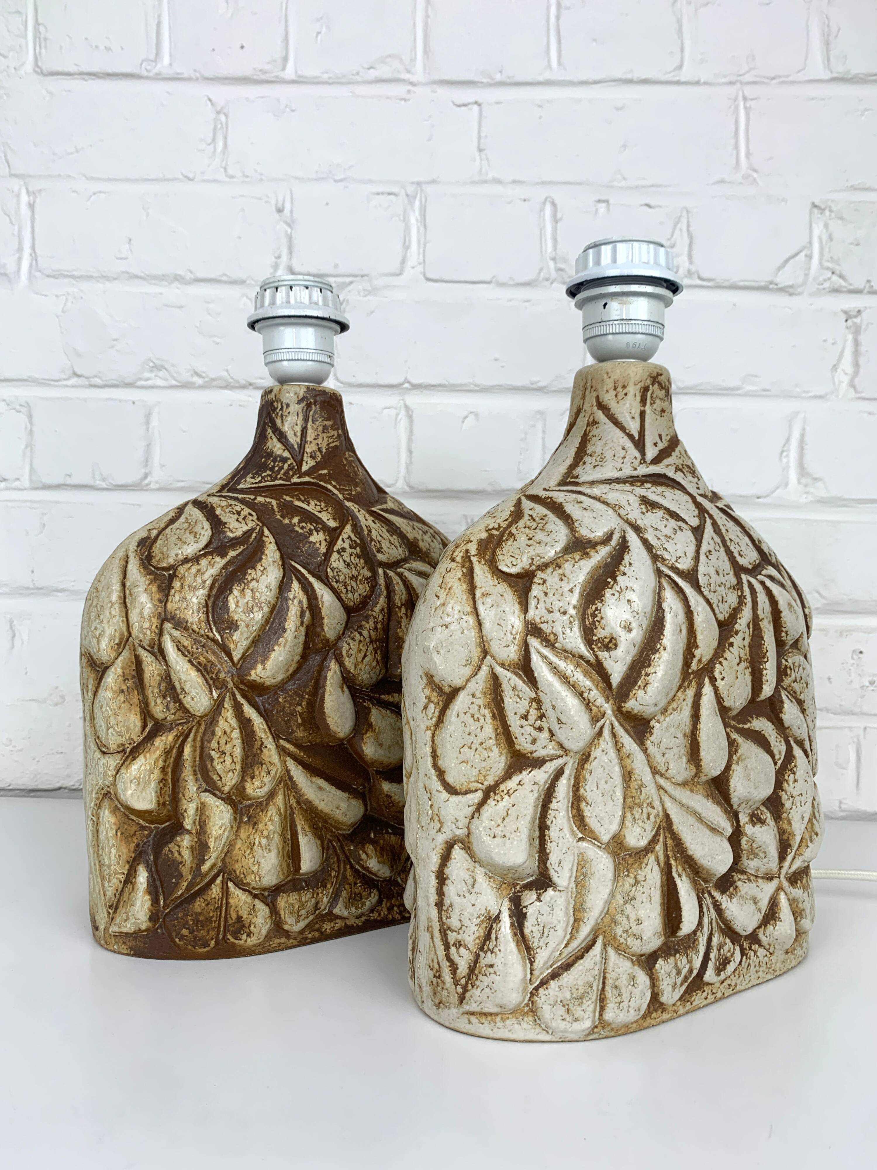 Pair of large Soholm ceramic lamps by Haico Nitzsche, Denmark