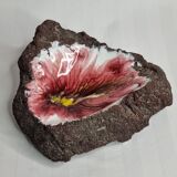 Empty pocket in vintage enamelled lava stone, 20 cm
