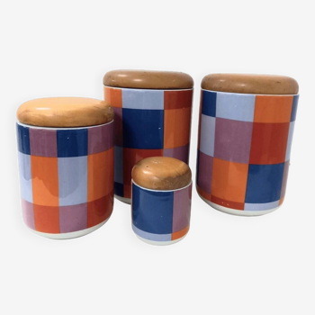 Ceramic cans container by Franco Pozzi 70s