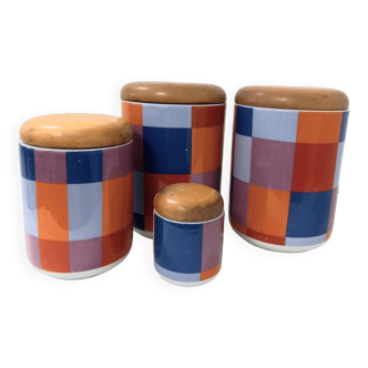 Ceramic cans container by Franco Pozzi 70s