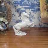 Figurine of a Slender Lipizzaner Horse in White Glazed Biscuit Porcelain