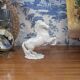 Figurine of a Slender Lipizzaner Horse in White Glazed Biscuit Porcelain