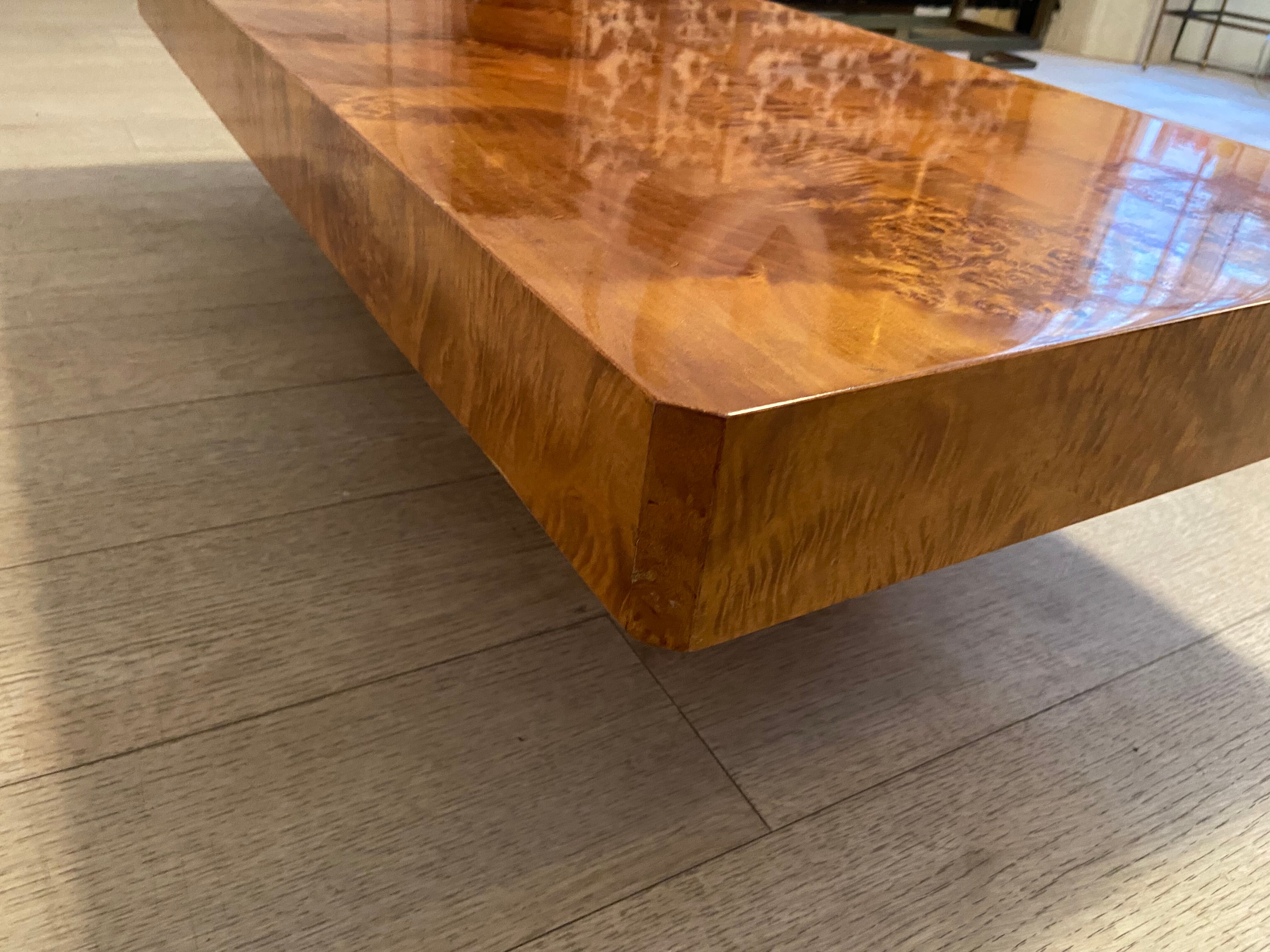 Elm magnifying glass coffee table, 1970s
