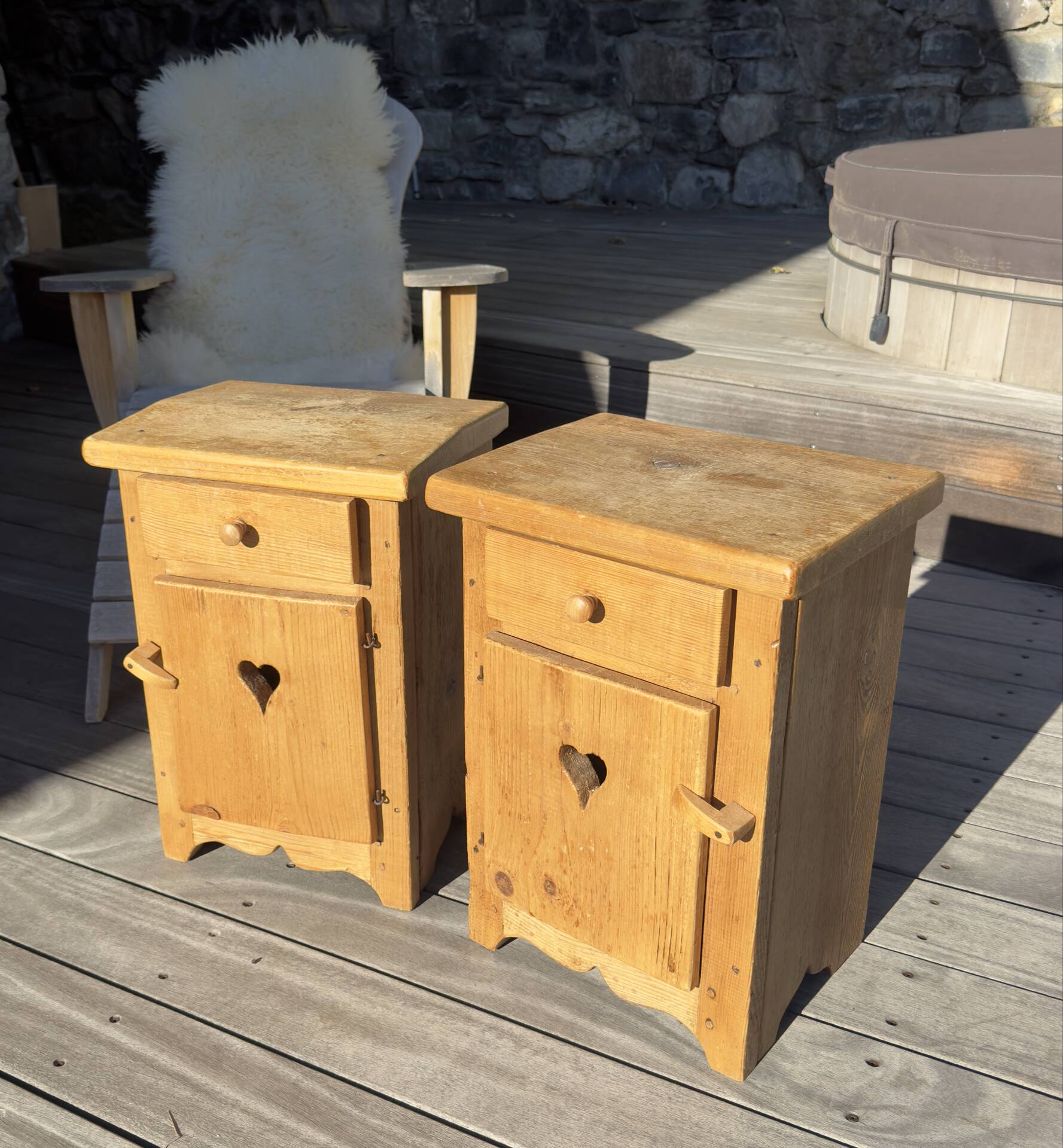 2 tables de chevet rustique Meribel
