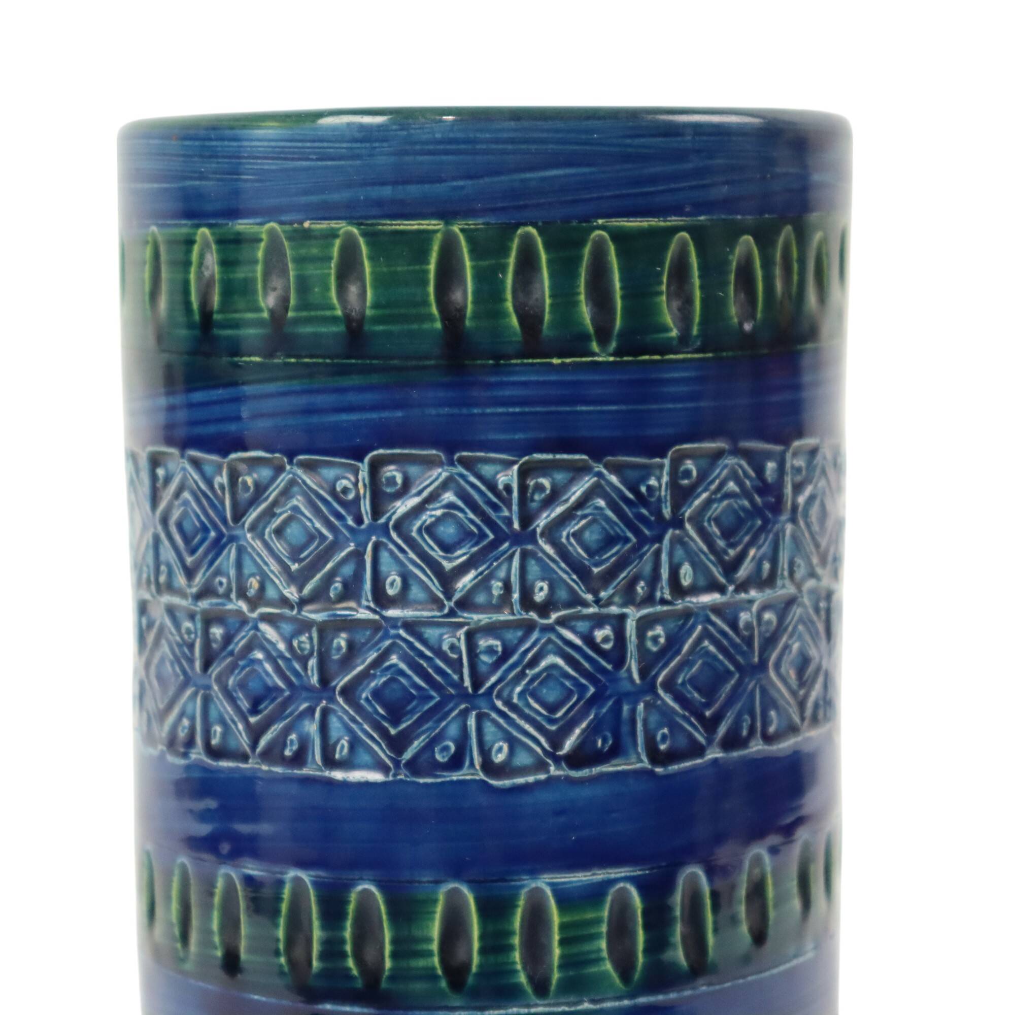 Vintage Italian Vase Ceramiche Minerva Blue Ceramic