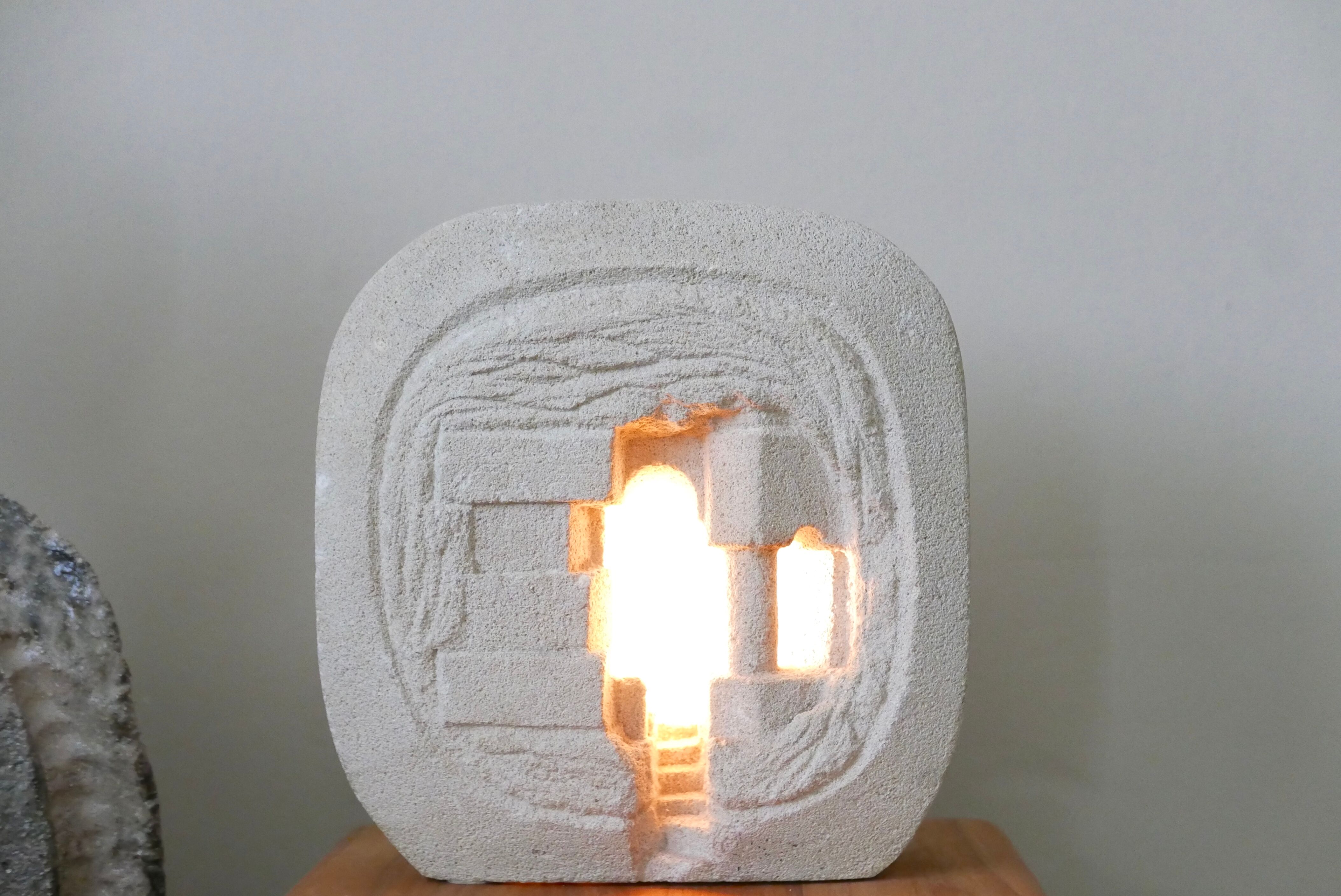 Arsène Galisson stone lamp 1960s