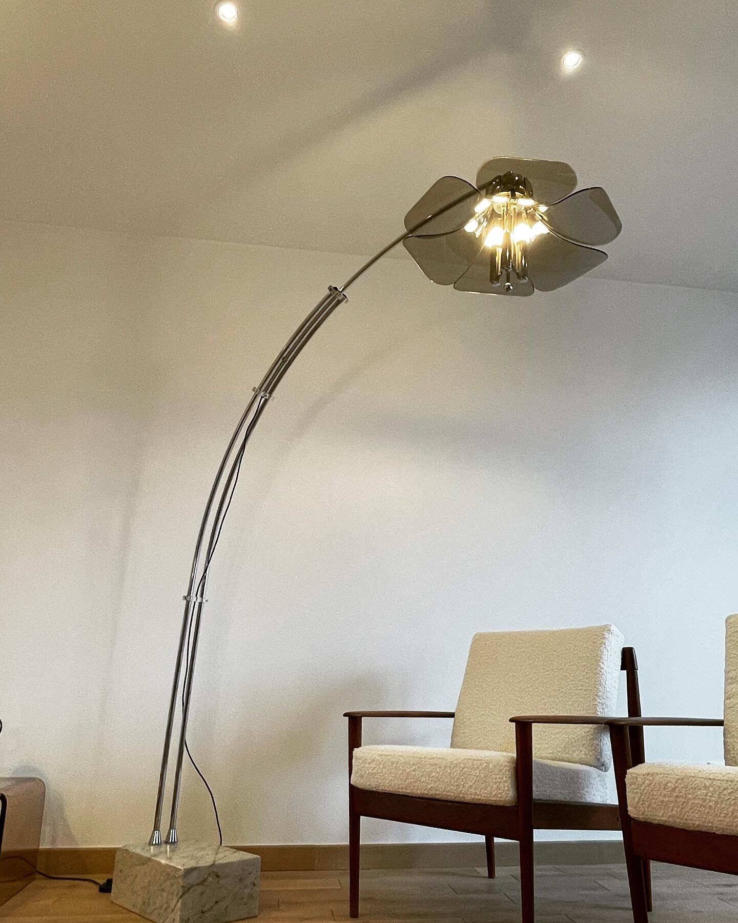 Floor lamp arc flower adjustable, italy, 1960