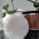 Vase, single flower holder in pearlescent glazed ceramic.
