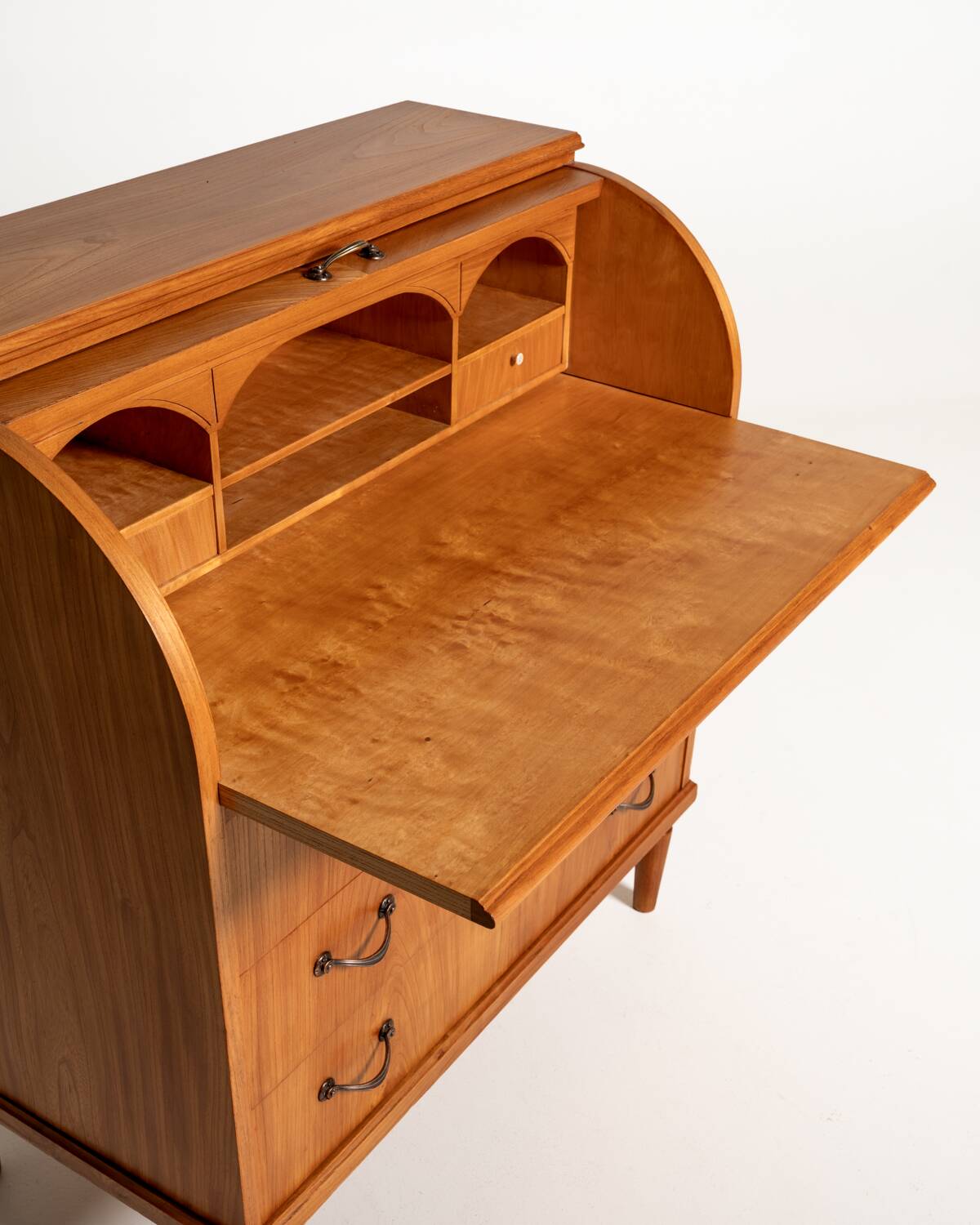 Vintage Scandinavian elm secretary, 1950s