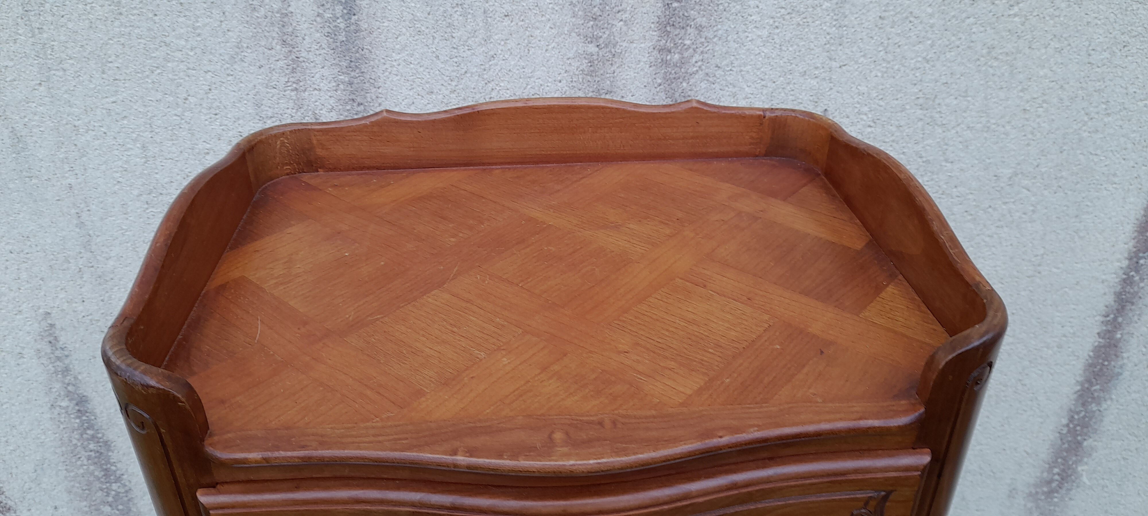 Bedside table 3 drawers Louis XV style