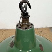 Industrial British Green Enamel Factory Pendant Lamp, 1960s
