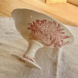 Antique Longchamp compote dish in pink ironstone – Exotic model