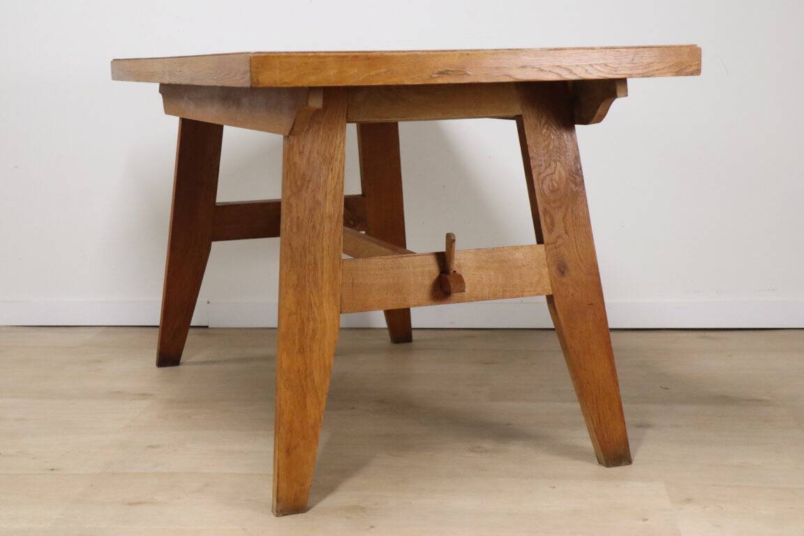 Oak dining table by René Gabriel, 1950