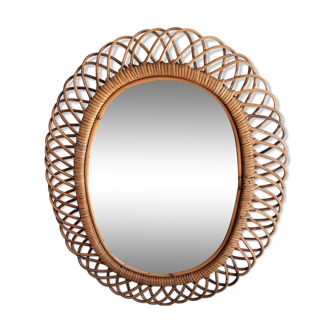 Large Mirror Rotin Oval 60x73cm