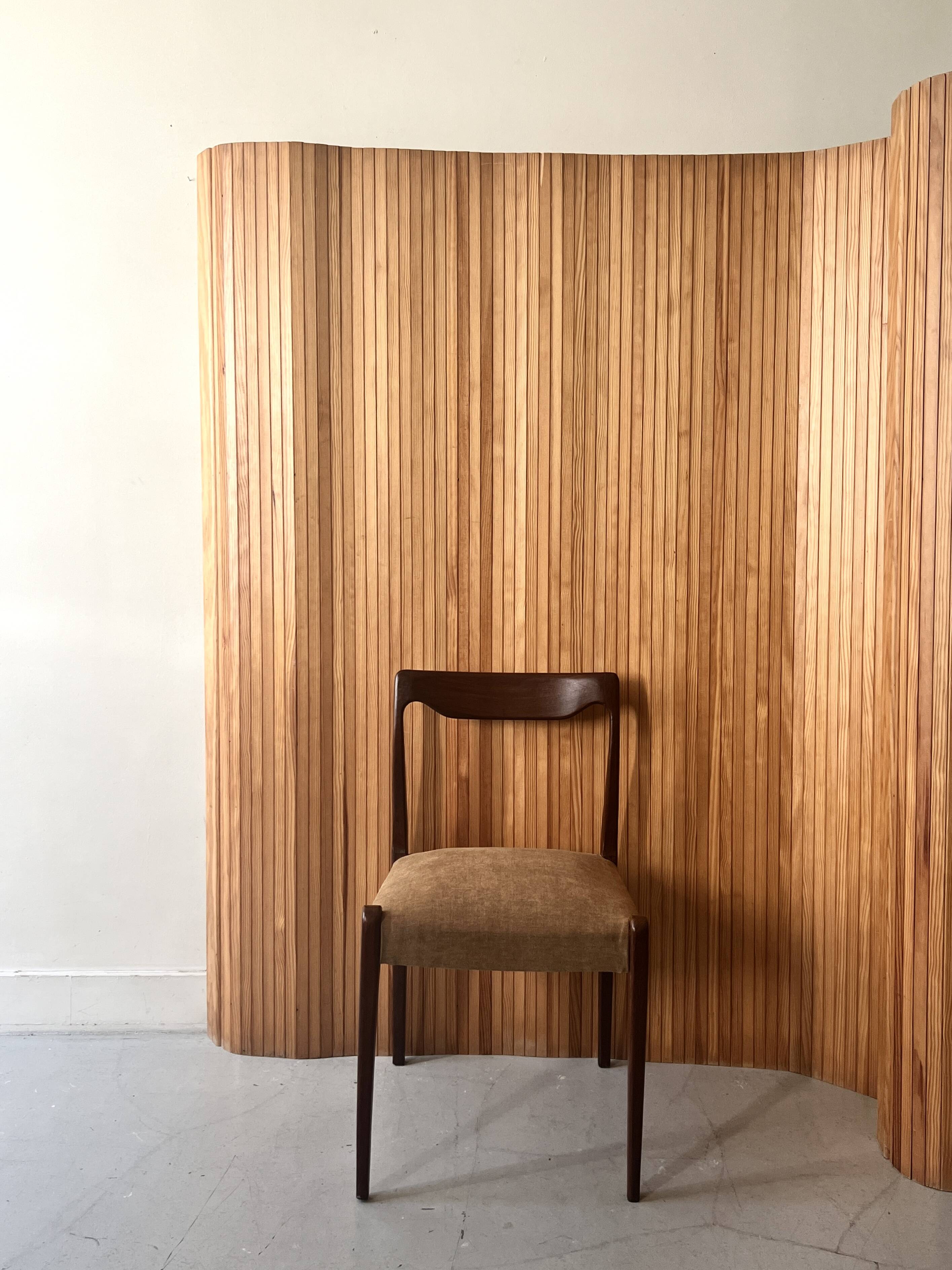 Scandinavian chair in teak & velvet by Niels Otto Moller, Denmark 1950