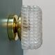 Vintage square globe wall or ceiling light in moulded glass