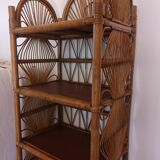 Vintage library in rattan peacock