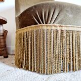 Bronze green velvet toad armchair