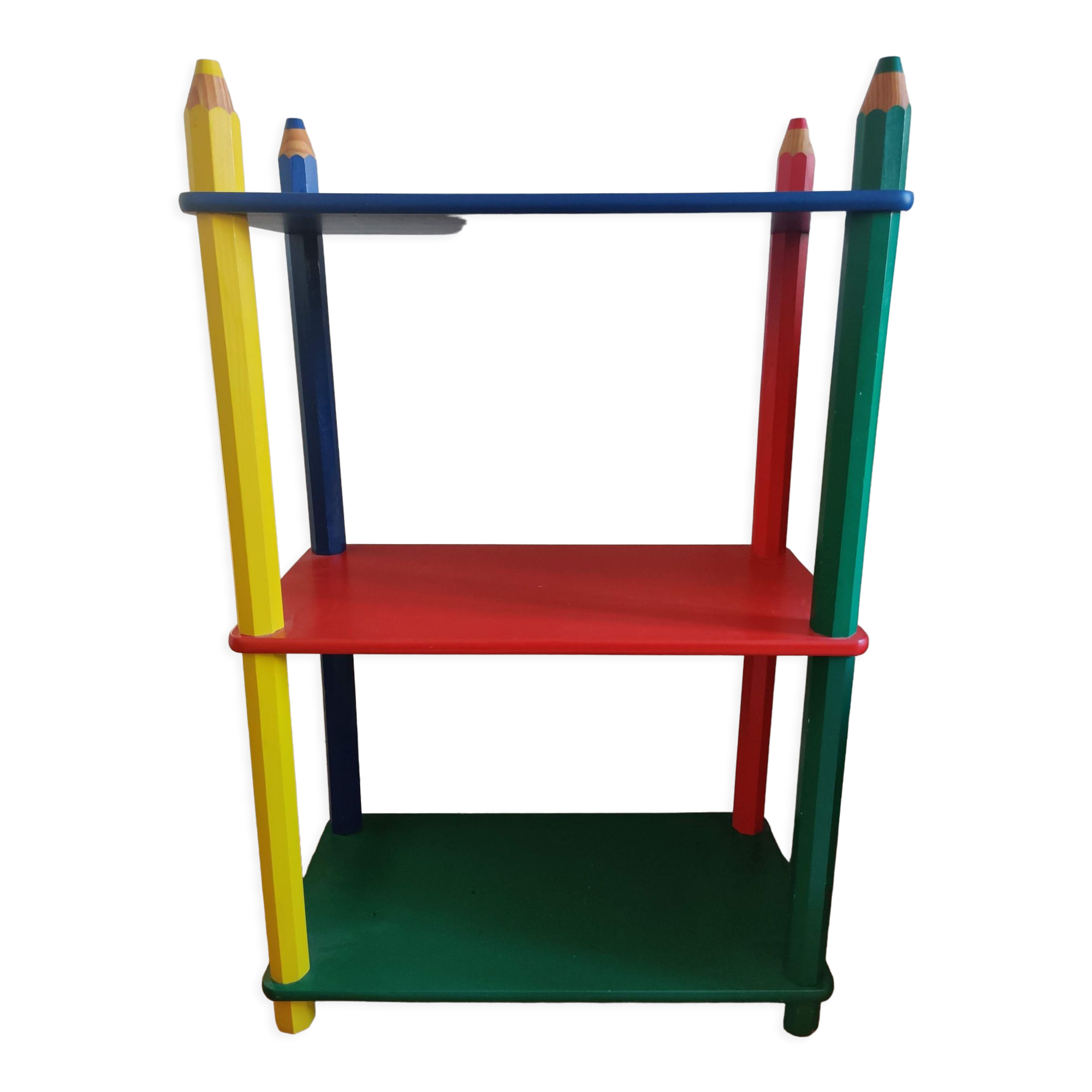 Bookcase shelf pencils Pierre Sala vintage
