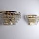 Regency sconces pair, cut crystals, Spain, 1980