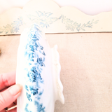 Small English semi-China green porcelain dish, SW Dean Avon pattern