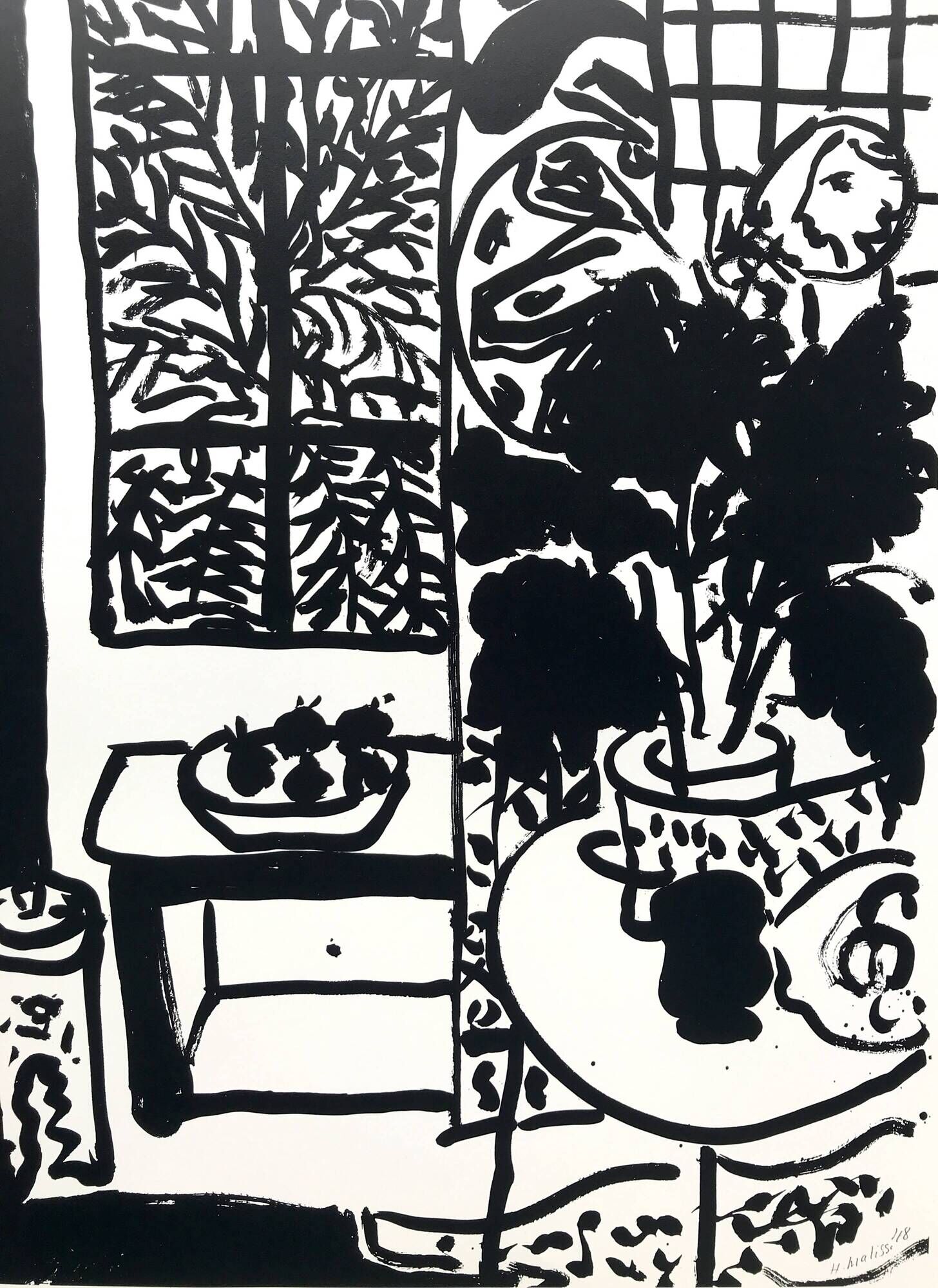 Henri matisse color poster (after) interior at the window, 1989