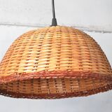 Woven rattan pendant light