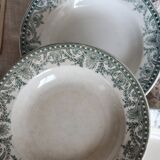 4 assiettes creuses anciennes terre de fer – Moulins des Loups, modèle Wilb