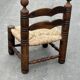 Low chair in oak and straw vintage design 60s