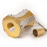 Vintage glass and brass suspension, vintage chandelier.