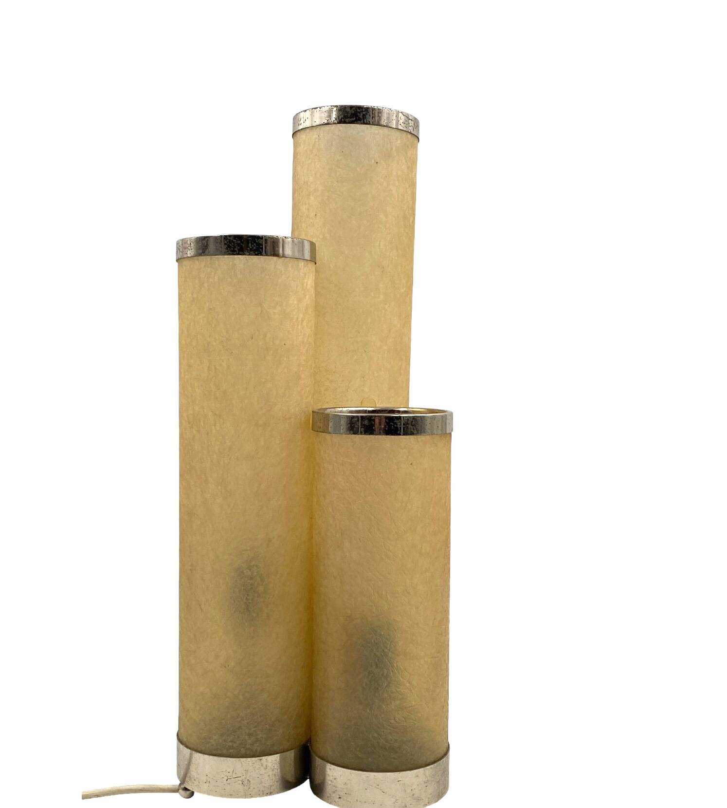 Hollywood regency fiberglass and brass table lamp, Italy 1970s