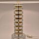 The Modern Scandinavian / Midcentury Modern table lamp with Orrefors glass and brass.