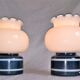 Pair of duck blue and white opaline lamps