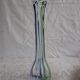Vintage Murano glass filigree soliflore vase in blue and green.