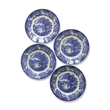 4 plates in vintage English earthenware Ironstone Broadhurst Staffordshire "The English Scene"