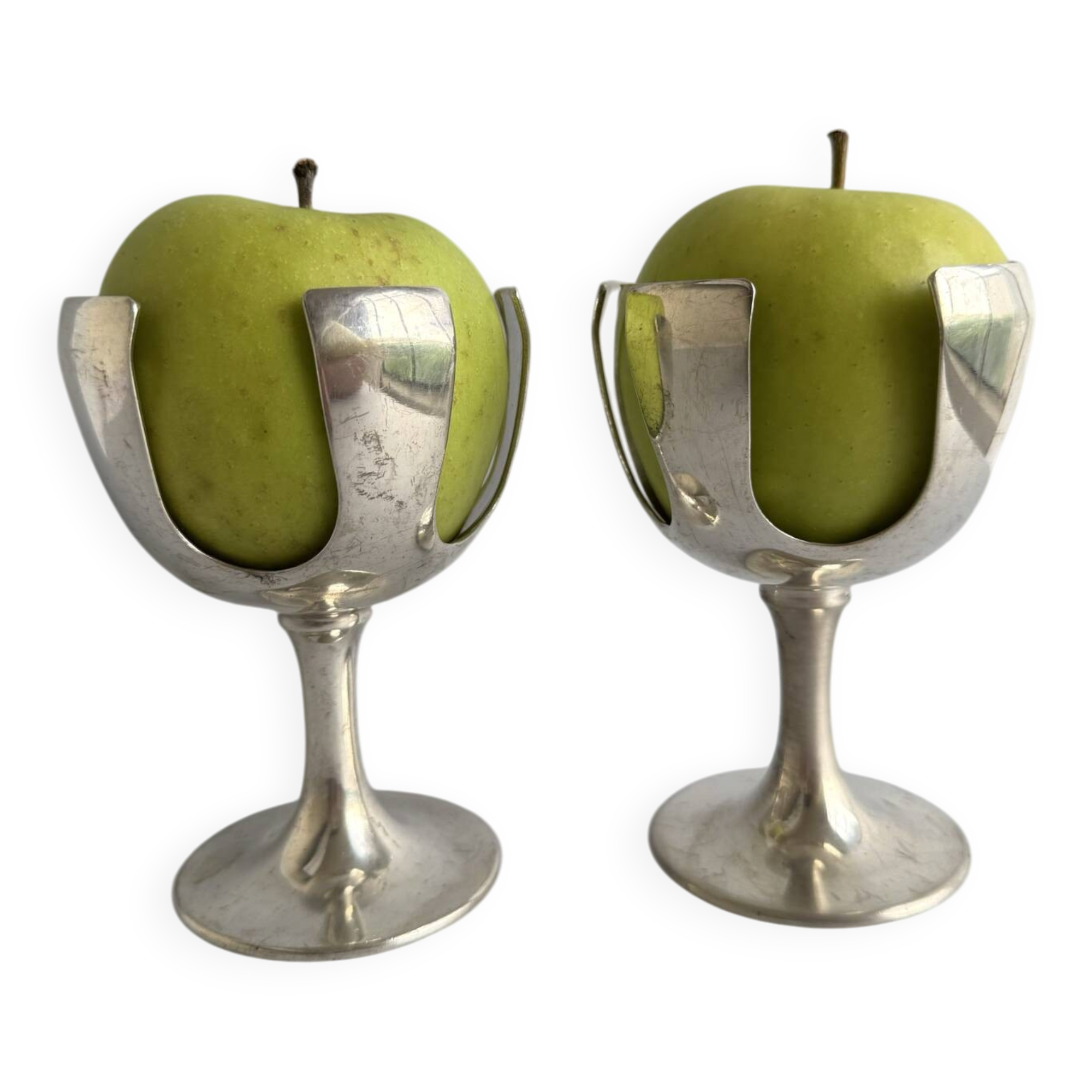 Vintage RARE Pair Of F. Neumann Solinger Silver Plated Fruit Serving D